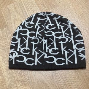 Calvin Klein beanie, brown and tan color